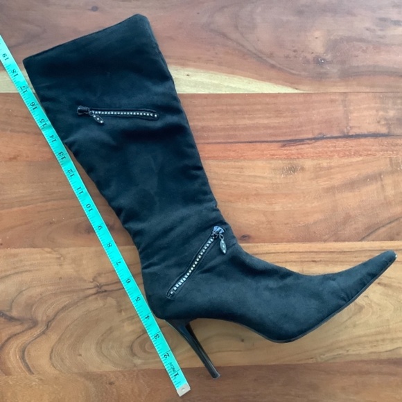 Black suede fabric boots size 39 - Picture 7 of 10